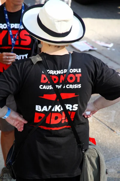 Anti bankirer t-shirt — Stockfoto