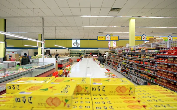 Čínský supermarket uličky — Stock fotografie