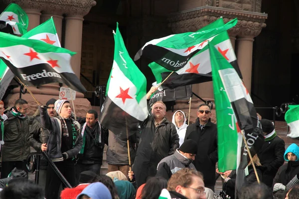 Syrische Demonstranten Stockbild