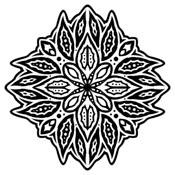 Красивая Монохромная Векторная Иллюстрация Абстрактным Черным Племенным Рисунком Татуировки Белом — стоковый вектор