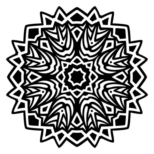 Beautiful Monochrome Tribal Tattoo Vector Illustration Abstract Black Pattern Isolated — Stock Vector
