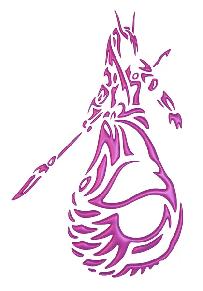 Schöne Fantasy Illustration Mit Bunten Meerjungfrau Krieger Silhouette Isoliert Auf — Stockfoto