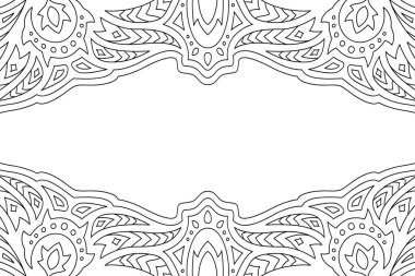 Beyaz kopya alanı ile güzel monokrom doğrusal kabile vektör arkaplanı