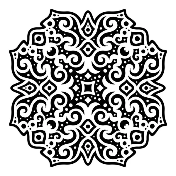 Belle Illustration Vectorielle Tatouage Tribal Monochrome Avec Motif Vintage Cosmique — Image vectorielle