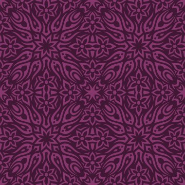 Soyut mor kabile arkaplanda dikişsiz desenli güzel monokrom vektör çizimi