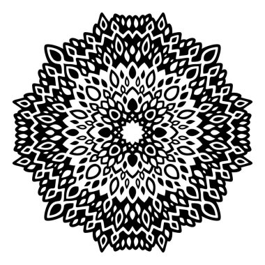 Güzel tek renkli kabile dövmeli vektör çizimi soyut siyah tek desenli beyaz arkaplanda izole edilmiş.