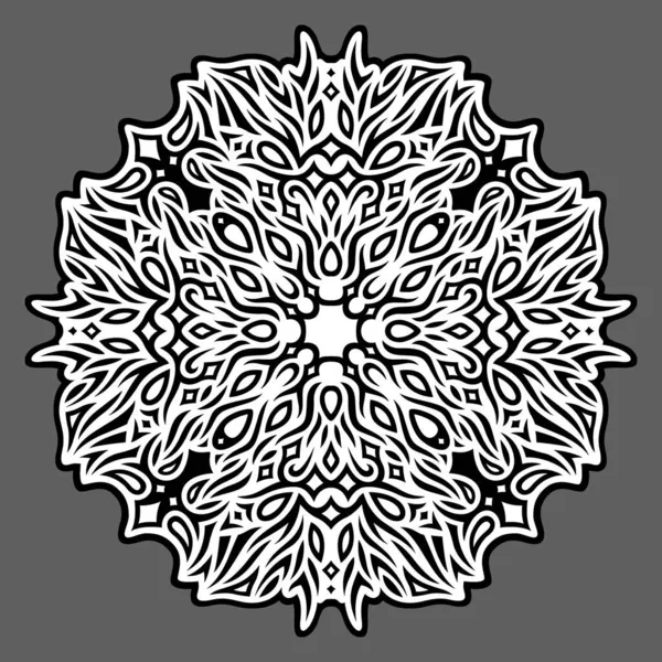 Belle Illustration Vectorielle Monochrome Avec Motif Abstrait Tatouage Tribal Noir — Image vectorielle