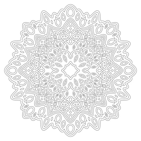 Beautiful Monochrome Linear Vector Illustration Adult Coloring Book Page Abstract — Stock Vector