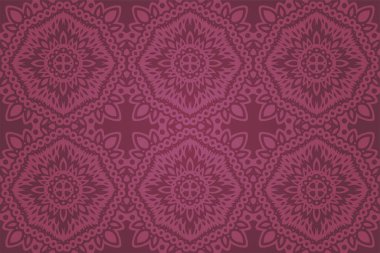 Soyut dikişsiz kabile desenli güzel renkli mor vektör arkaplanı