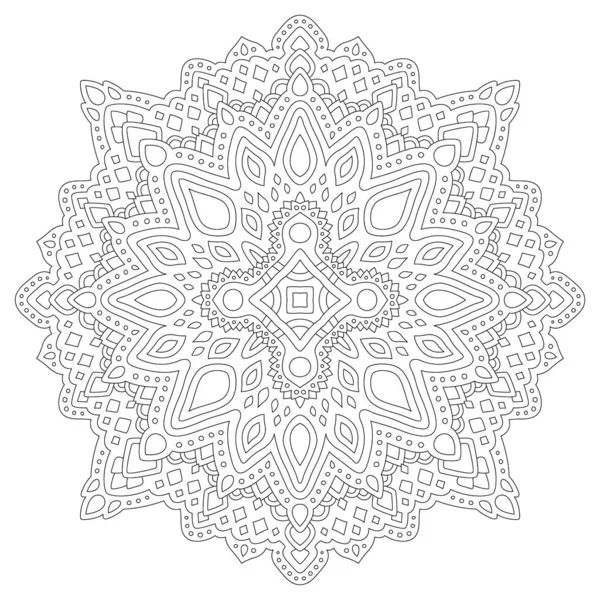 白色背景上有抽象曼陀罗的成人彩色书页的美丽的彩色线性矢量插图 图库插图
