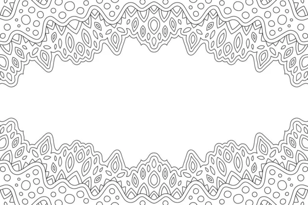 Beautiful Abstract Monochrome Linear Vector Background Adult Coloring Book Page — Stock vektor