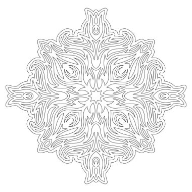 Yetişkin renklendirme kitabı sayfası için güzel monokrom doğrusal vektör ilüstrasyonuName