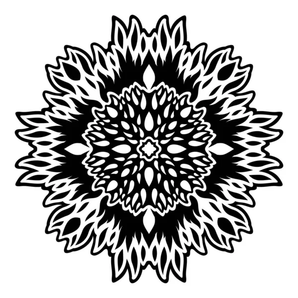 Красива Монохромна Племінна Татуювання Ілюстрація Абстрактним Чорним Палаючим Візерунком Ізольовано — стоковий вектор