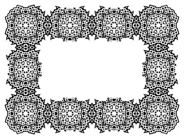 Beyaz arka planda izole edilmiş siyah kabile çerçeveli güzel tek renkli sevgililer günü vektör illüstrasyonu