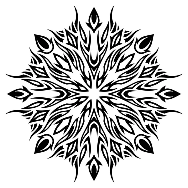 Hermoso Patrón Vectorial Monocromo Con Abstracto Patrón Tatuaje Tribal Negro — Vector de stock