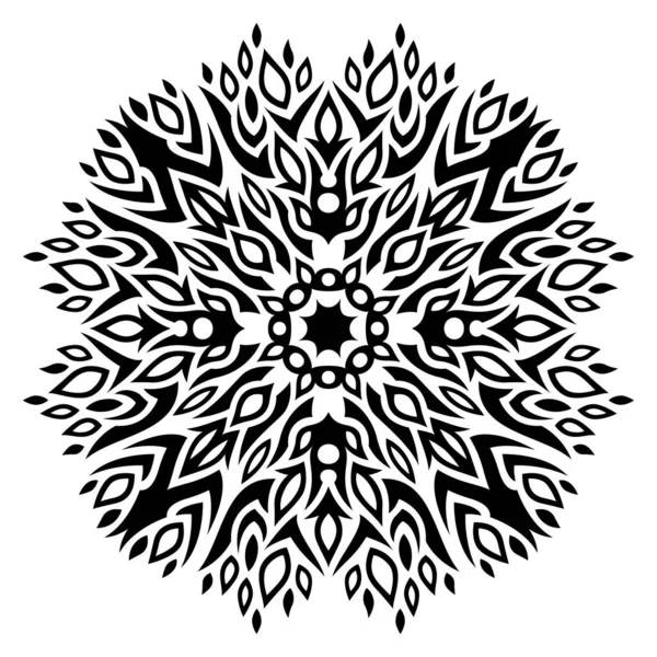 Hermosa Ilustración Vectorial Monocromática Con Patrón Abstracto Tatuaje Tribal Negro — Vector de stock