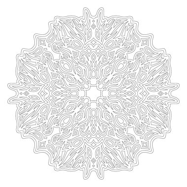 Yetişkin renklendirme kitabı sayfası için güzel monokrom doğrusal vektör ilüstrasyonuName