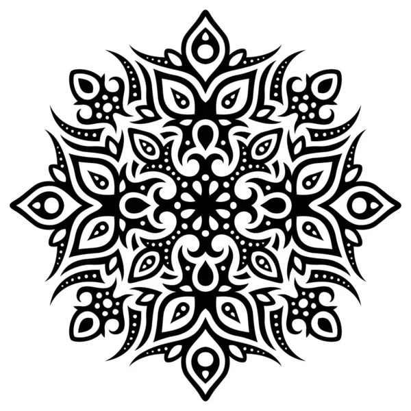 Beautiful Monochrome Tattoo Vector Illustration Abstract Black Tribal Pattern Isolated — Stock Vector