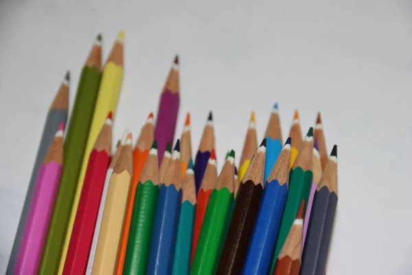 Szép Színes Ceruzák Különböző Színekkel — Stock Fotó