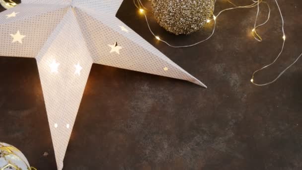 Preparar Para Natal Camisola Artesanal Branca Presente Decoração Para Natal — Vídeo de Stock