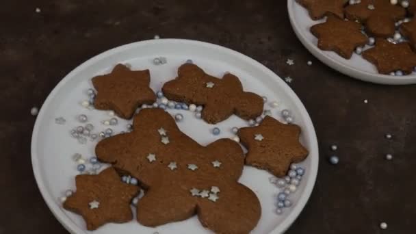 Lebkuchen Weihnachten Leckere Hausgemachte Lebkuchen Hausgemachte Lebkuchen — Stockvideo