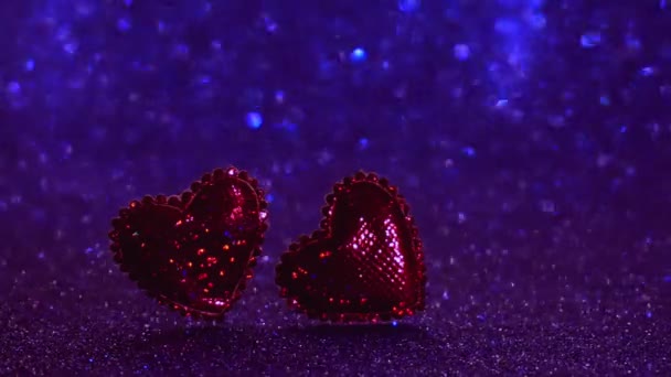 Saint Valentin Fond Rouge Lilas Violet Brillant Avec Bokeh Célébrons — Video