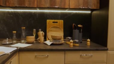 Mutfak işçisi. Modern mutfak iç mimarisi