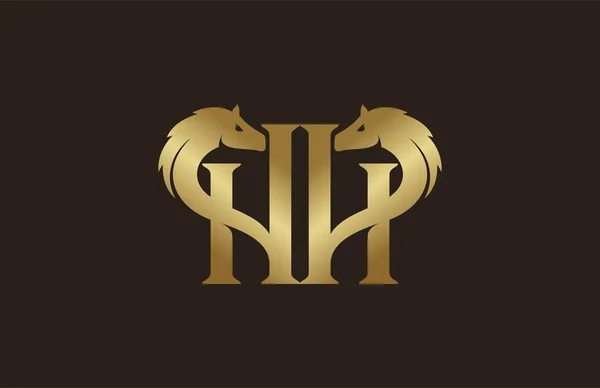 Proste Luksusowe Początkowe Logo Konia — Wektor stockowy