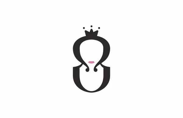 Enkel Symbol Drottning Eller Kvinna Logotyp — Stock vektor