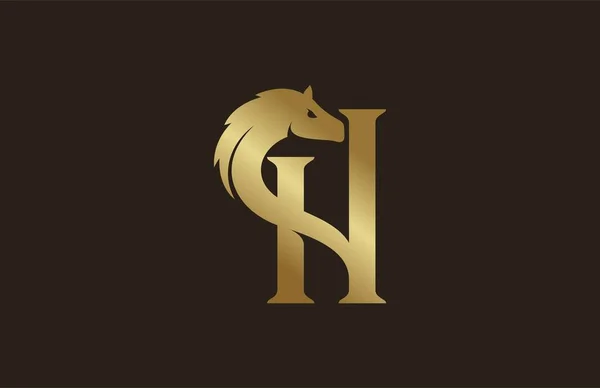 Simple Luxury Initial Horse Logo — Stock Vector