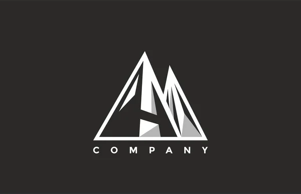 Lettre Logo Intérieur Montagne — Image vectorielle