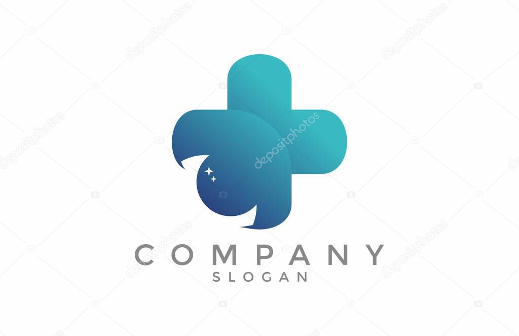 Medical Moon Logo design vector