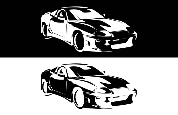 Minimalismo Ilustración Super Car Vector Design — Vector de stock