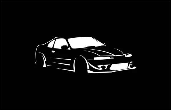 Sport Sedan Car Coupe Pop Minimalism Vector Design — Vetor de Stock