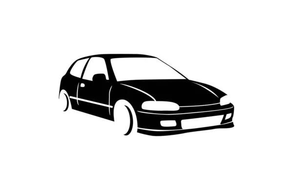 Auto Coupe Hatchback Geïsoleerde Witte Achtergrond — Stockvector
