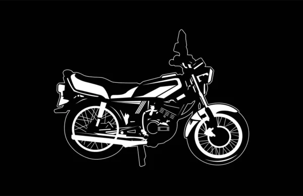 Konsep Outline Classic Japanese Motorcycle Vector Illustrative - Stok Vektor