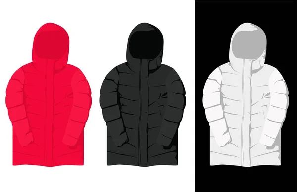 Winter Jacket Realistisch Ontwerp Sjabloon — Stockvector