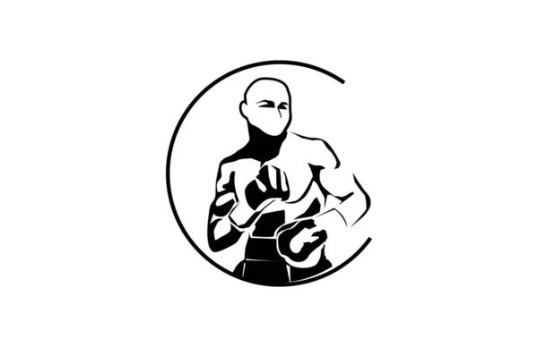 Técnica Defensa Boxeador Profesional Vector Ilustración — Archivo Imágenes Vectoriales