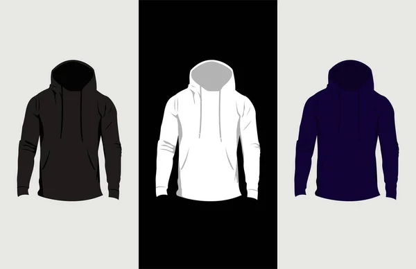 Desain Templat Hoodie Vektor Realistik - Stok Vektor