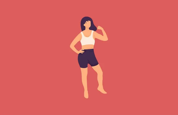 Body Goal Woman Gym Vector Illustration — Vetor de Stock