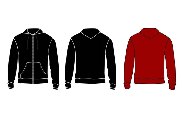 Templat Set Desain Jacket Hoodie Vector - Stok Vektor