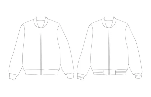 Bomber Jacket Casual Outline Vector Design Template — Wektor stockowy