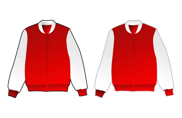 Bomber Jacket Casual Red White Vector Design Template - Stok Vektor