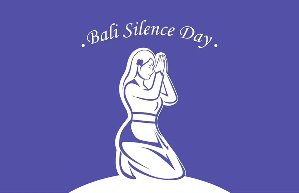Bali Silence Day Nyepi Minimalistisches Vektordesign — Stockvektor