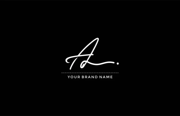 Firma Minimalista Lettering Initial Logo Design — Vettoriale Stock