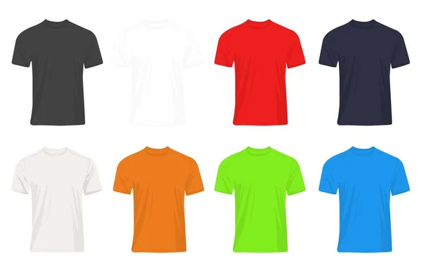 Mockup Tshirt Realistyczne Kolorowe Wektor Projektu — Wektor stockowy