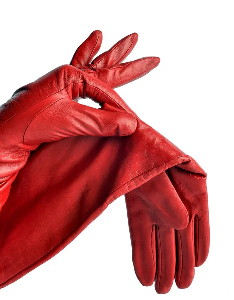 Eleganckie damskie skórzane rękawiczki — Zdjęcie stockowe