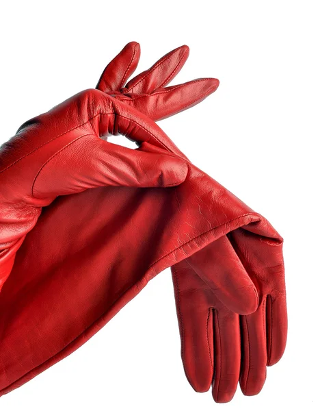 Un par de elegantes guantes de cuero para mujer — Foto de Stock