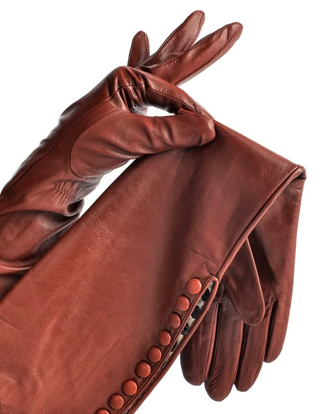 A pair of elegant women's leather gloves — Stock Photo, Image