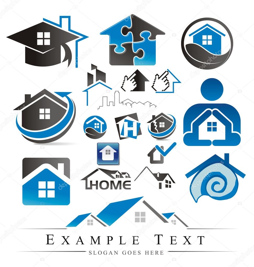 Real estate set of icons vector